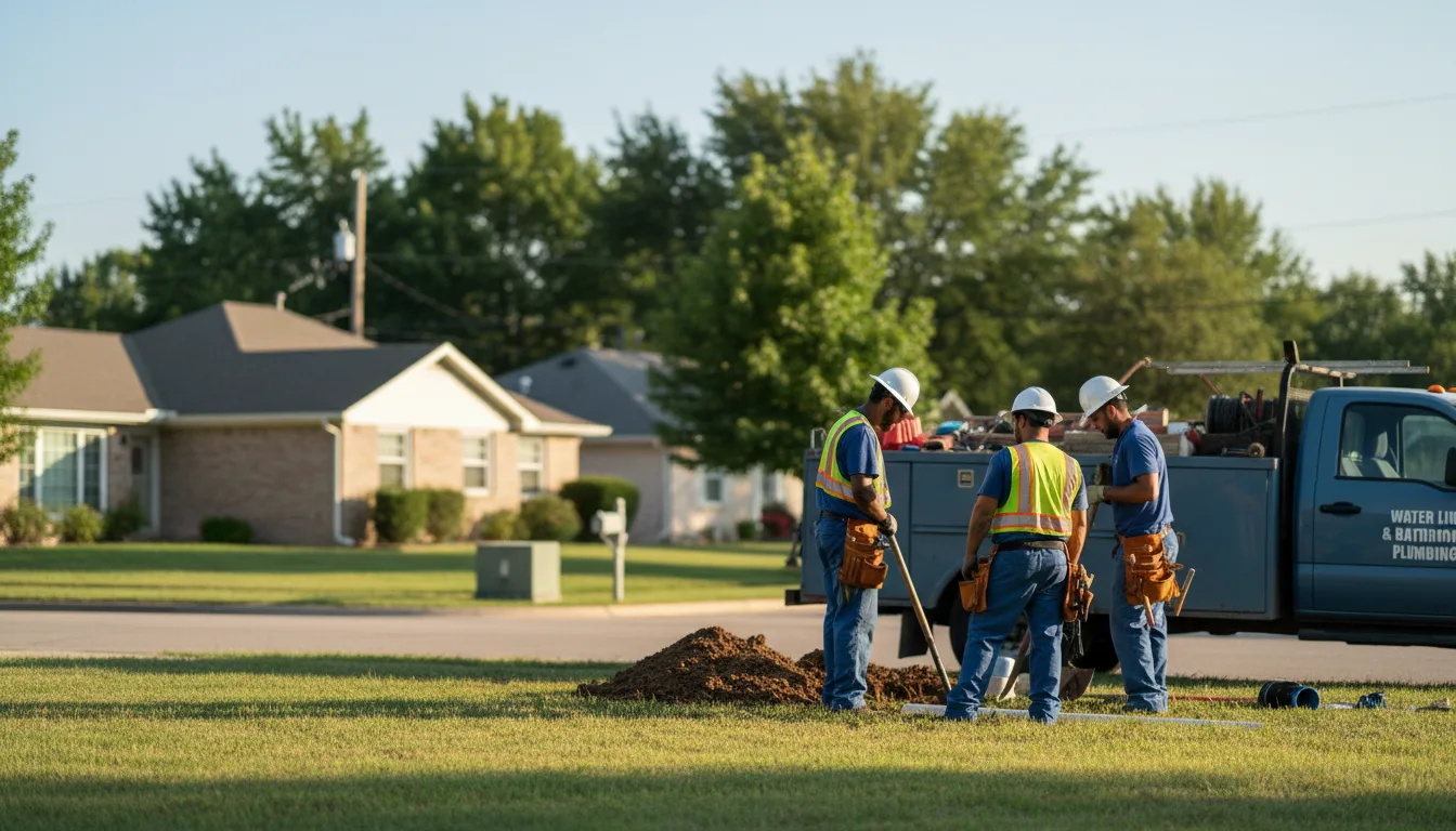 Residential water line and bathroom plumbing service in Dwight, IL